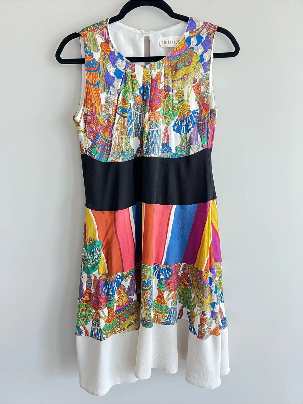 Shirtaporter multi colored silk sleeveless floral striped dress size small It 40